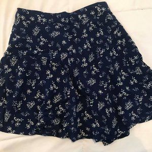 Blue Floral Skirt